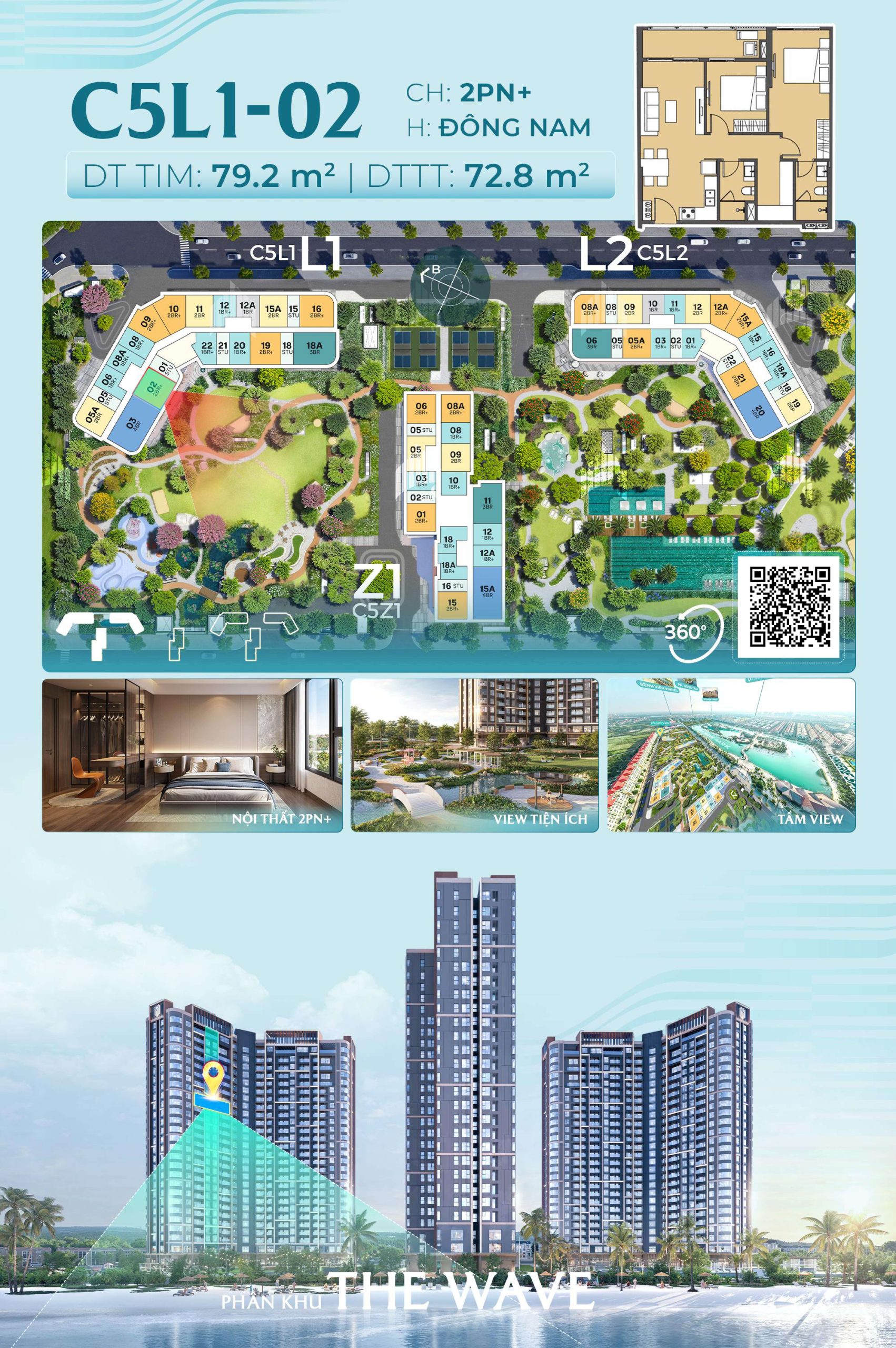 Trục Căn Hộ 02 Tòa L1 - The Wave - Masteri Grand Coast