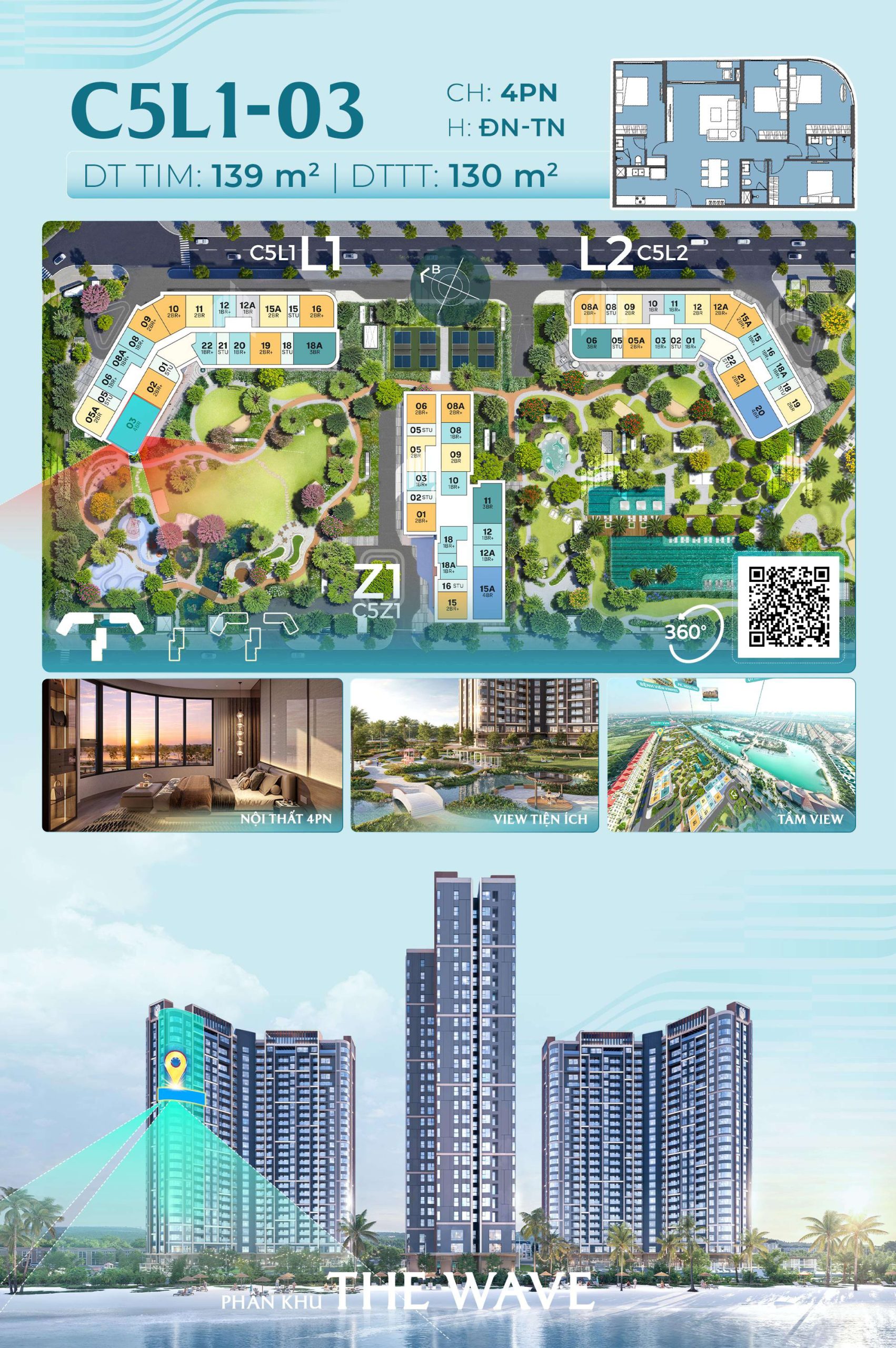 Trục Căn Hộ 03 Tòa L1 - The Wave - Masteri Grand Coast