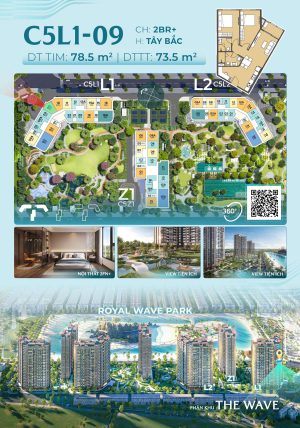 Căn Hộ 2PN+ Trục 09 Tòa L1 - The Wave - Masteri Grand Coast