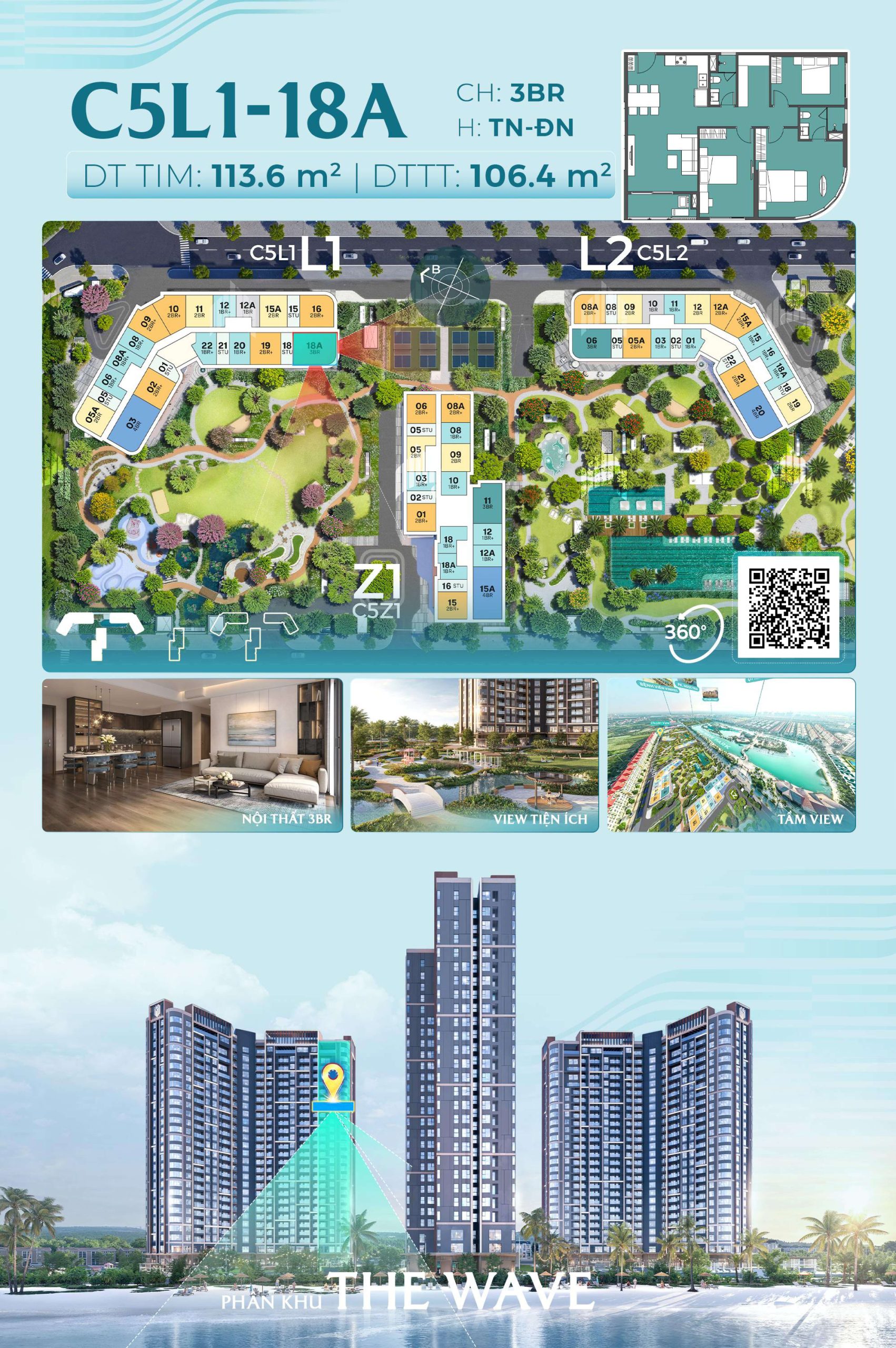Trục Căn Hộ 18A Tòa L1 - The Wave - Masteri Grand Coast