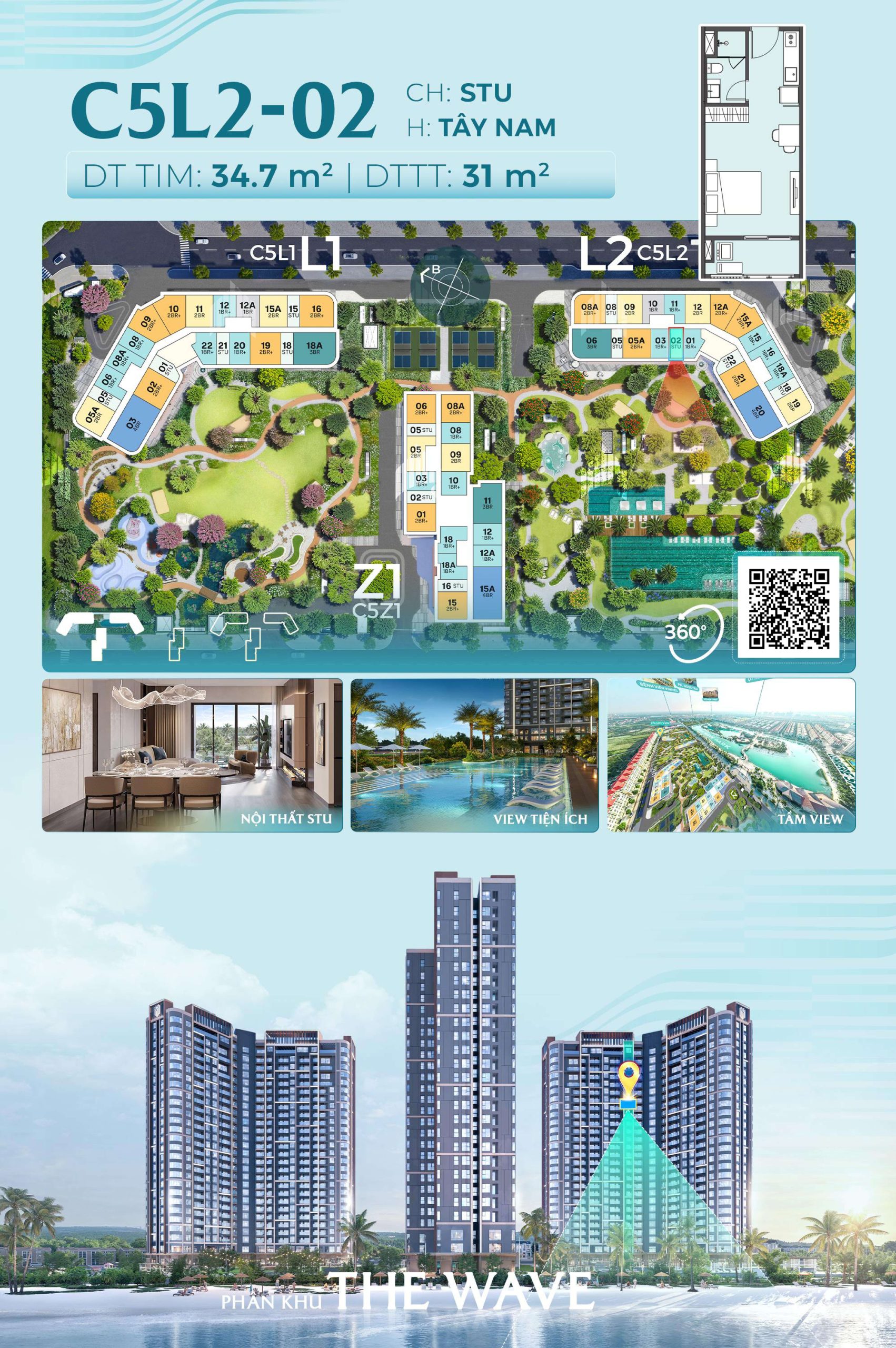 Trục Căn Hộ 02 Tòa L2 - The Wave - Masteri Grand Coast