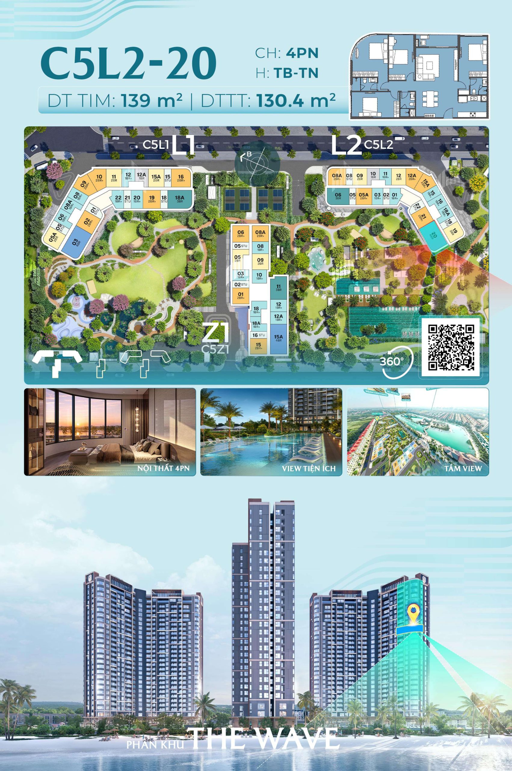 Trục Căn Hộ 20 Tòa L2 - The Wave - Masteri Grand Coast