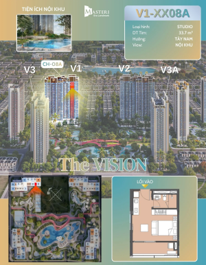 Căn Hộ Trục 08A Tòa V1 Phân khu Vision - Masteri Era Landmark