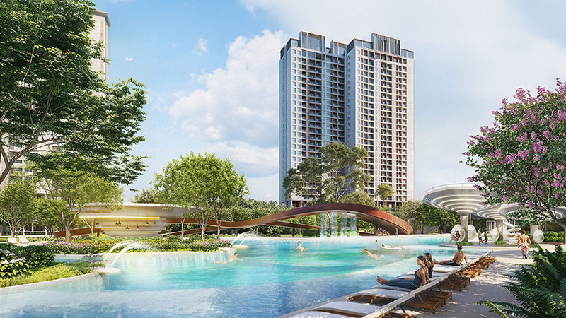 Không gian tiện ích xanh mát tại Masteri Era Landmark Ocean Park 2