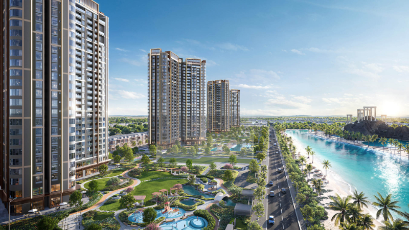 Toàn cảnh Masteri Vinhomes Ocean Park 2 bên đại đô thị biển hồ