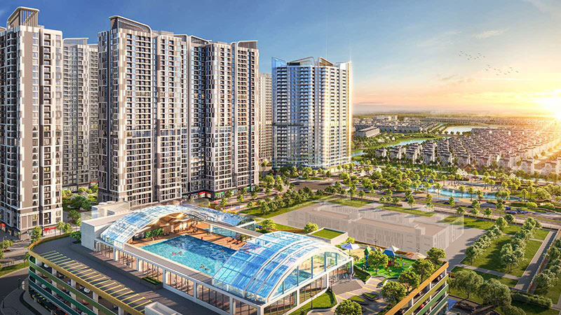 Khu đô thị hiện đại với hệ thống chung cư cao tầng