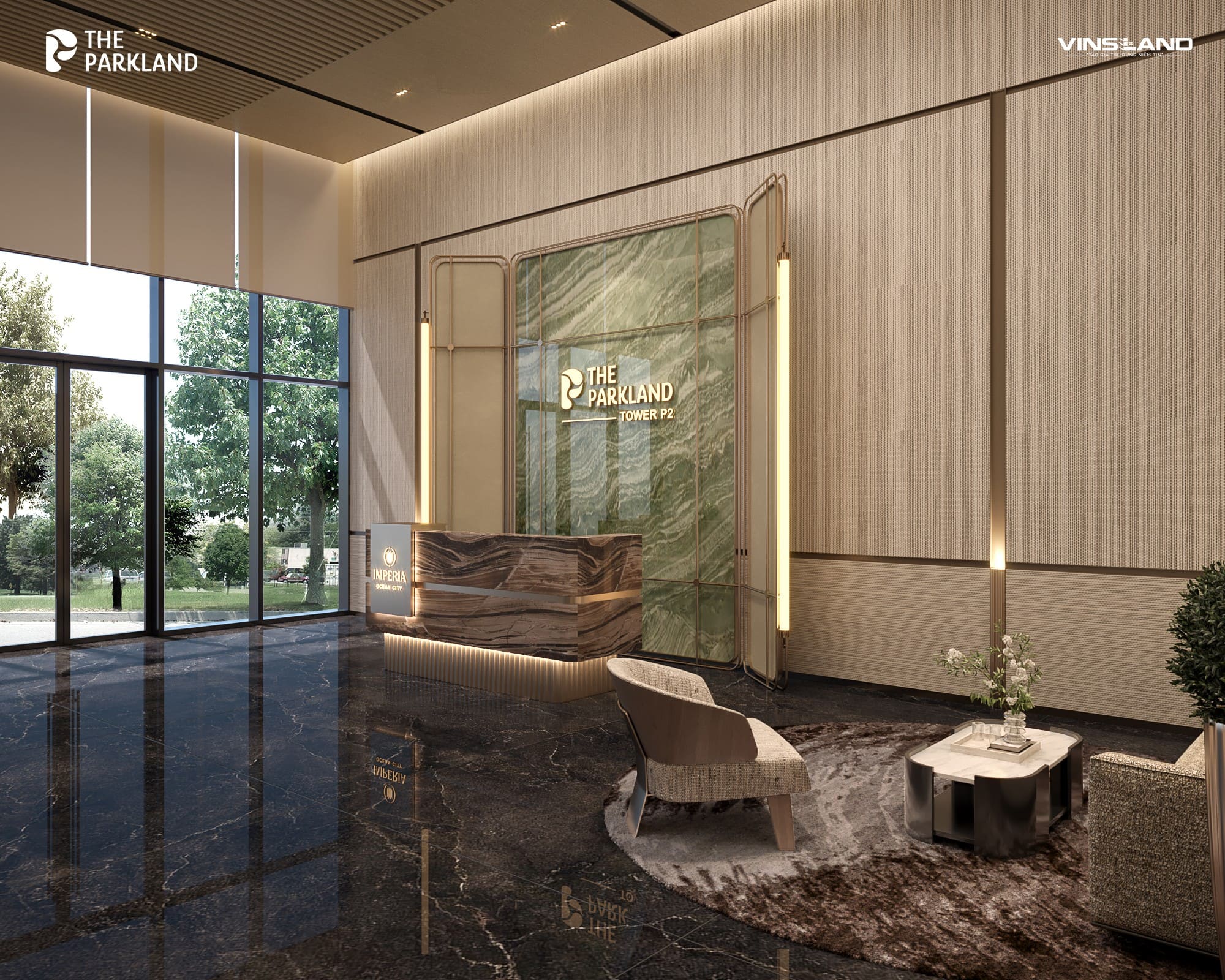 Sảnh đón tiếp và thang máy The Parkland